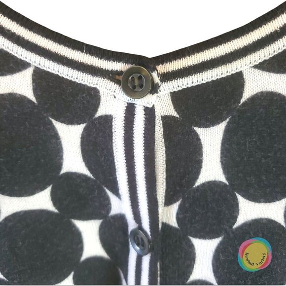 Van Heusen Cardigan Womens XL Polka Dot Disney Bounding Hidden Mickey Preppy - Picture 5 of 11